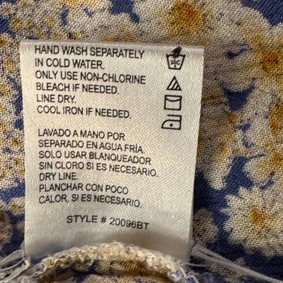 Patrons of Peace Small Tank Top Sleeveless Floral Keyhole Embroidered Ruffled - Picture 8 of 8